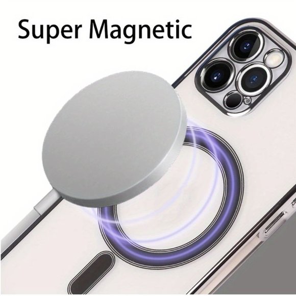 iPhone 15 Pro Case - Luxury | Clear Soft Silicone | Magnetic Wireless Charging - Picture 2 of 7